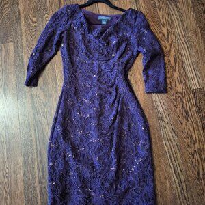 Parents Ralph Lauren Dress Purple Lace Sequins